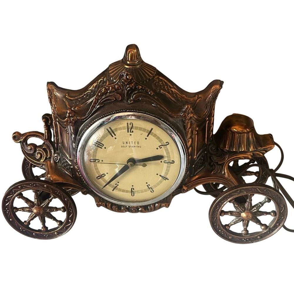Vintage United Metal Goods Carriage Clock | Brooklyn NY | Mid Century Decor
